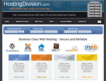 Tablet Screenshot of hostingdivision.com
